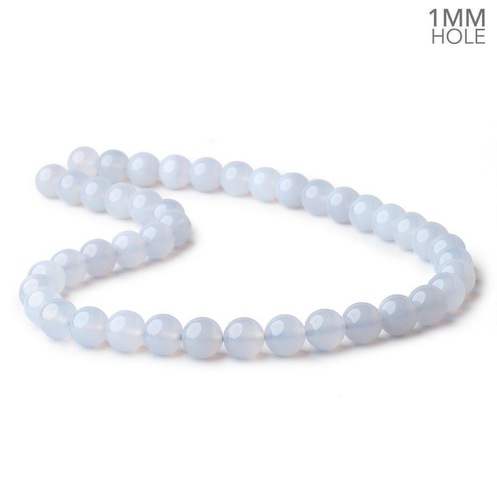8.5mm Turkish Blue Chalcedony Plain Round Beads 15.5 inch 46 pieces (ONLINE ORDER ONLY)