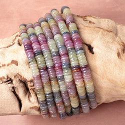 9mm Umba Sapphire Faceted Heishi Beads 8 inch 90 Pieces