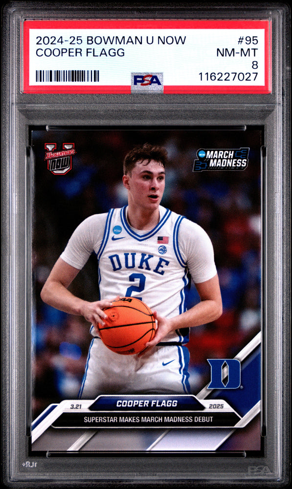 Graded 2024 Topps Bowman U Now Cooper Flagg #95 Rookie RC Basketball Card PSA 8 Near Mint (ONLINE ORDER ONLY)