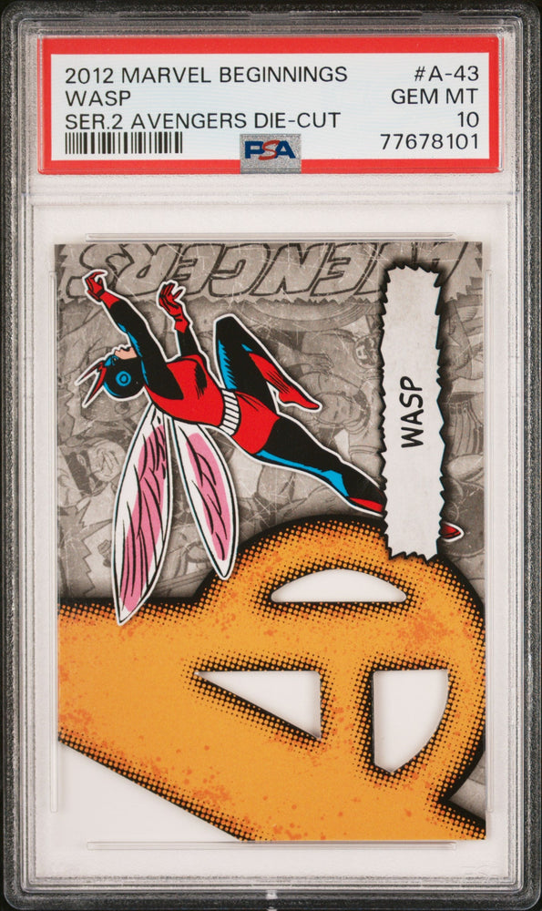 2012 MARVEL BEGINNINGS SERIES 2 AVENGERS DIE-CUT WASP #A-43 - PSA 10 (Online Order Only)