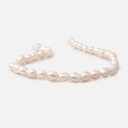 9x10-10x12mm Buttery White Baroque 2.5mm Large Hole Pearls 15 inch 33 pieces