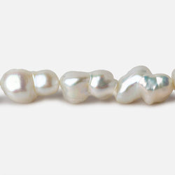 9x11-11x16mm White Keshi straight drilled Freshwater Pearls 16 inch 33 pieces A (ONLINE ORDER ONLY)