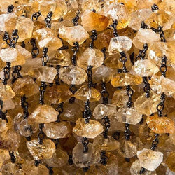 9x5mm Citrine hammer faceted disc Black Gold plated Chain by the foot 28 pcs (ONLINE ORDER ONLY)