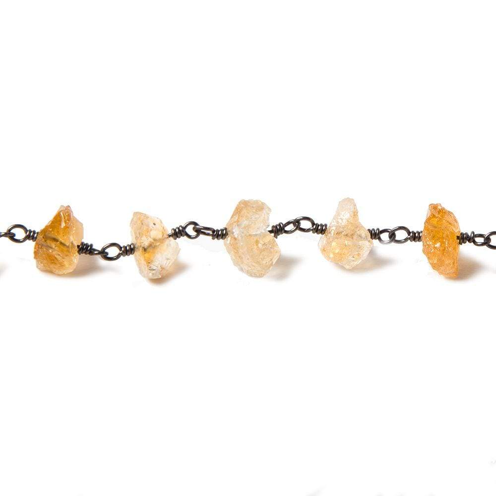 9x5mm Citrine hammer faceted disc Black Gold plated Chain by the foot 28 pcs (ONLINE ORDER ONLY)