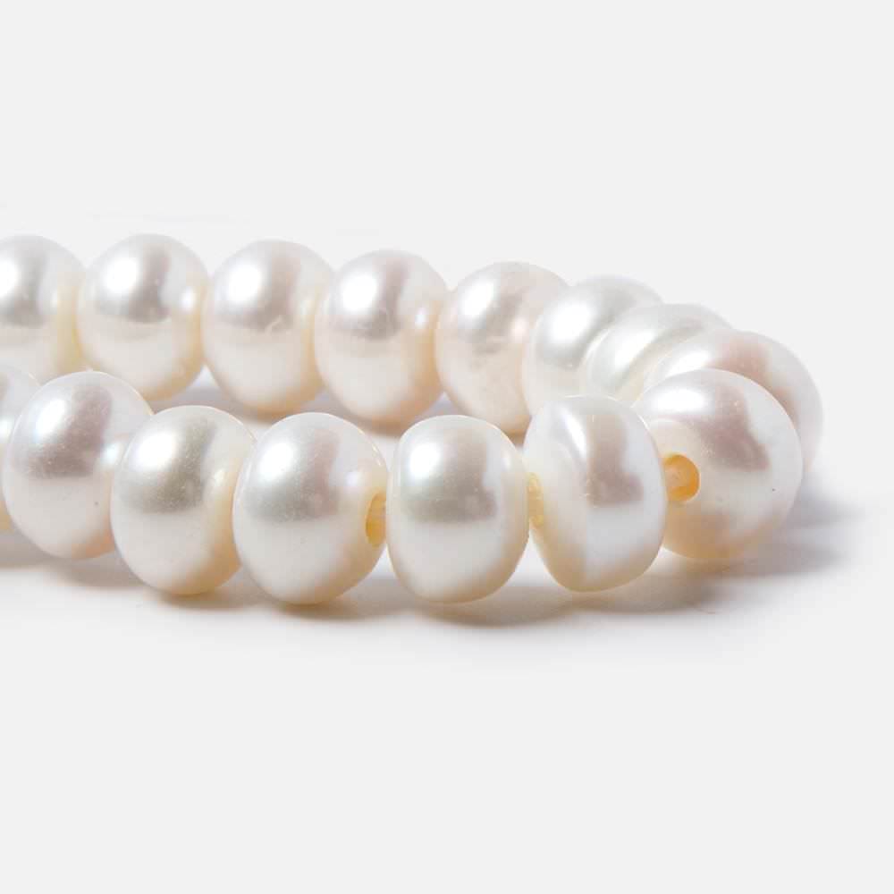 9x6-10x6mm Off White Button 2.5mm Drill Hole Freshwater Pearls 28 pcs