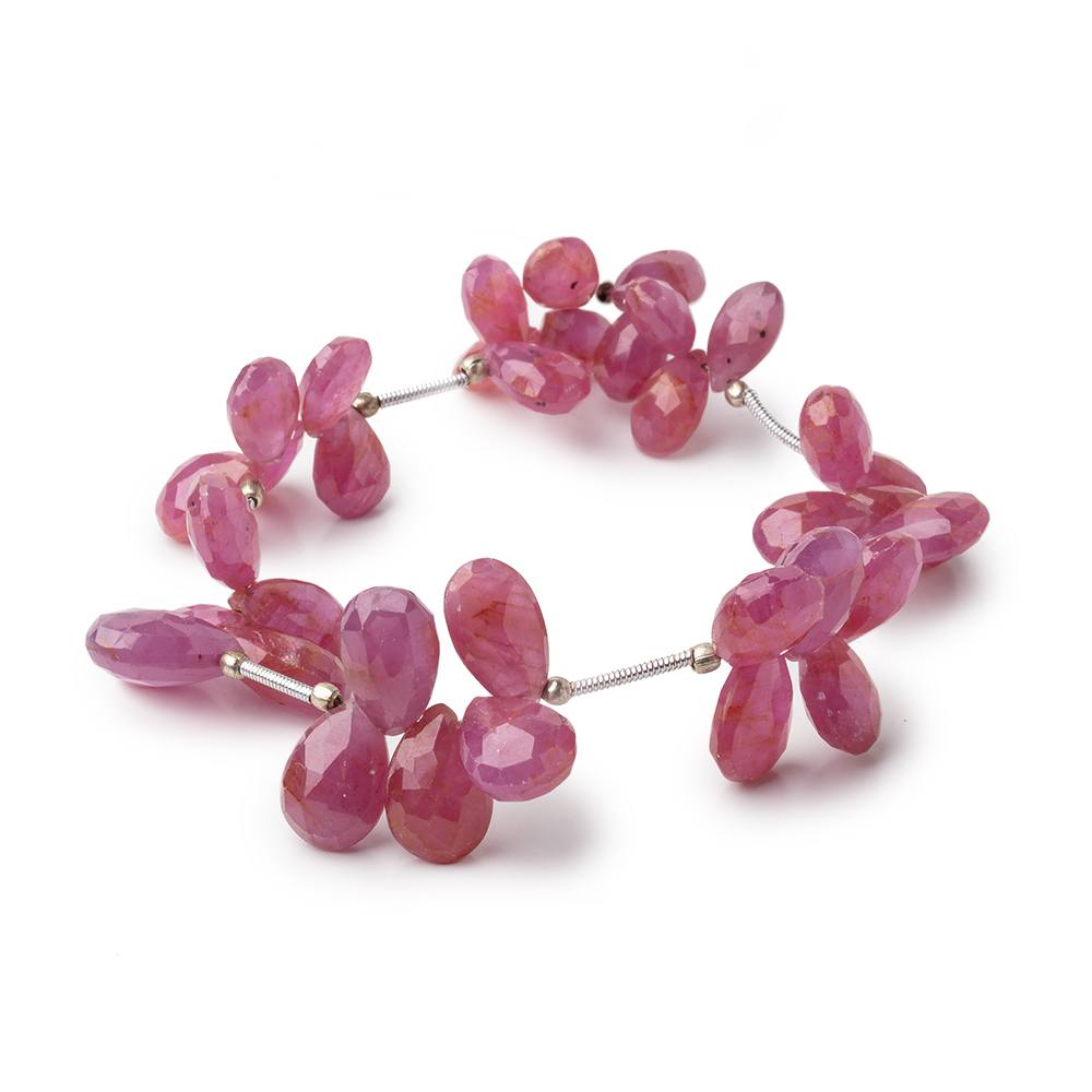 7x6-13x8mm Ruby Faceted Pear Beads 8 inch 28 pieces AA (ONLINE ORDER ONLY)