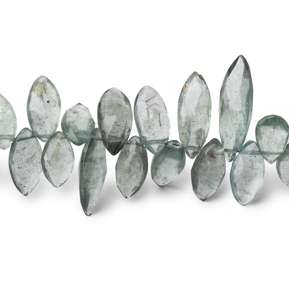 9x6-18x6mm Moss Aquamarine Faceted Marquise Beads 8.5 inch 66 pieces (ONLINE ORDER ONLY)
