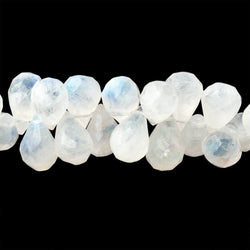 9x6mm Rainbow Moonstone Faceted Tear Drop 8.5 inch 59 Beads