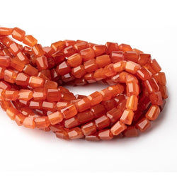 9x7-10x8mm Carnelian Faceted Nugget 14 inch 38 pieces