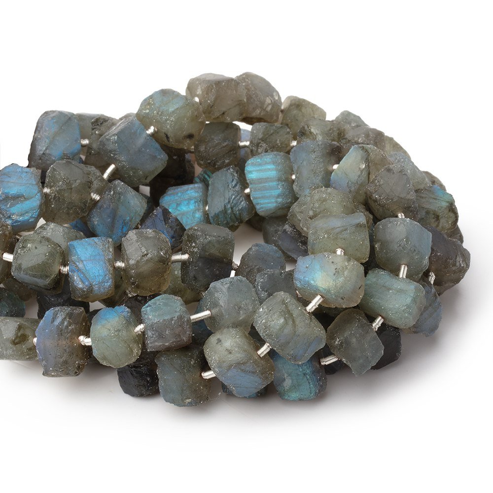 9x7-10x8mm Matte Labradorite Nuggets 7 inch 20 Beads (ONLINE ORDER ONLY)