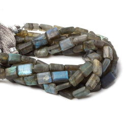 9x7-10x8mm Matte Labradorite plain rectangle beads 7.5 inch 17 pieces (ONLINE ORDER ONLY)