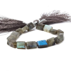 9x7-10x8mm Matte Labradorite plain rectangle beads 7.5 inch 17 pieces (ONLINE ORDER ONLY)