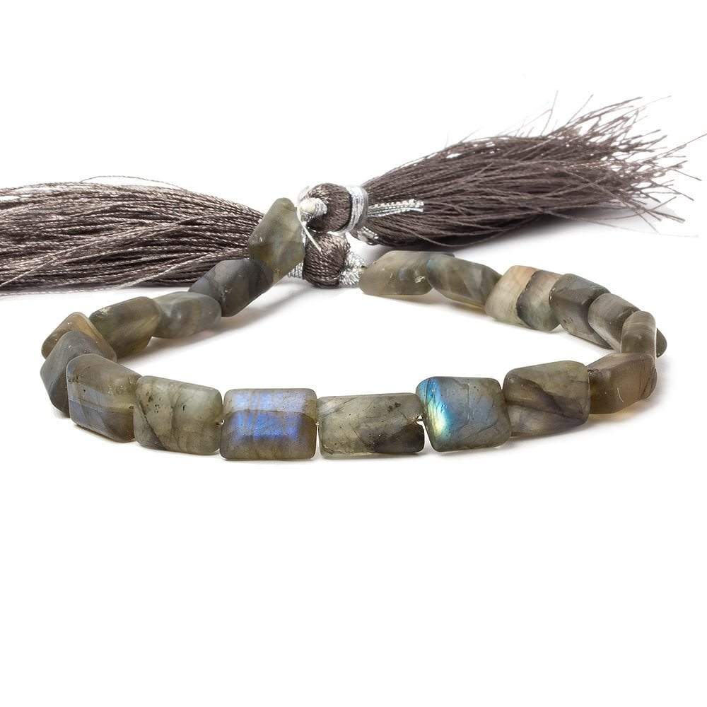 9x5mm Matte Labradorite plain rectangle beads 7.5 inch 17 pieces (ONLINE ORDER ONLY)