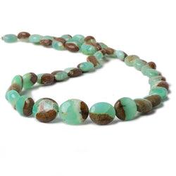 9x7-15x13mm Chrysoprase and Iron Ore Matrix plain nugget beads 18 inch 40 pieces A (ONLINE ORDER ONLY)