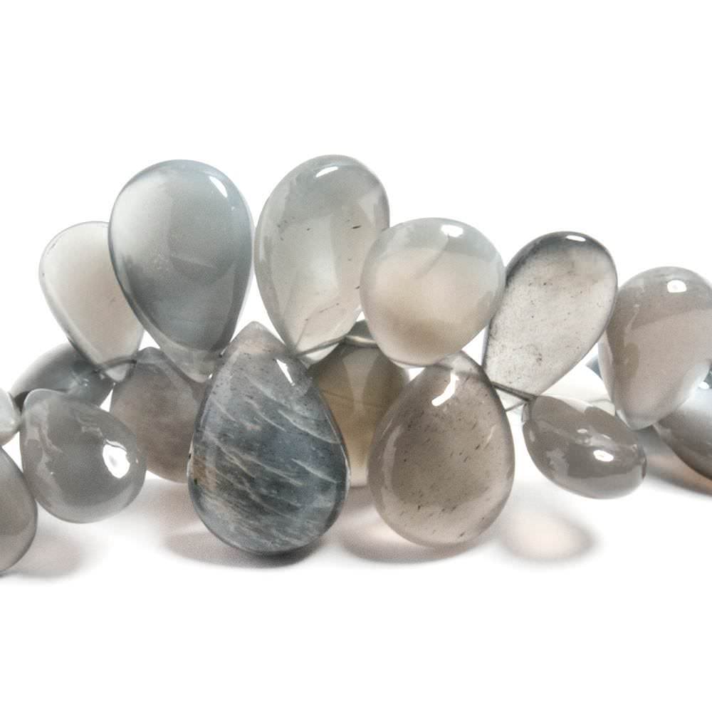 9x7-18x12mm Platinum Moonstone plain pears 8.25 inches 49 beads (ONLINE ORDER ONLY)