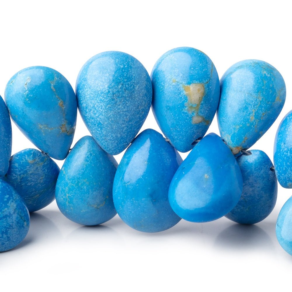 9x7-18x13mm Ceruleite Plain Pear Beads 8 inch 43 pieces AAA (ONLINE ORDER ONLY)