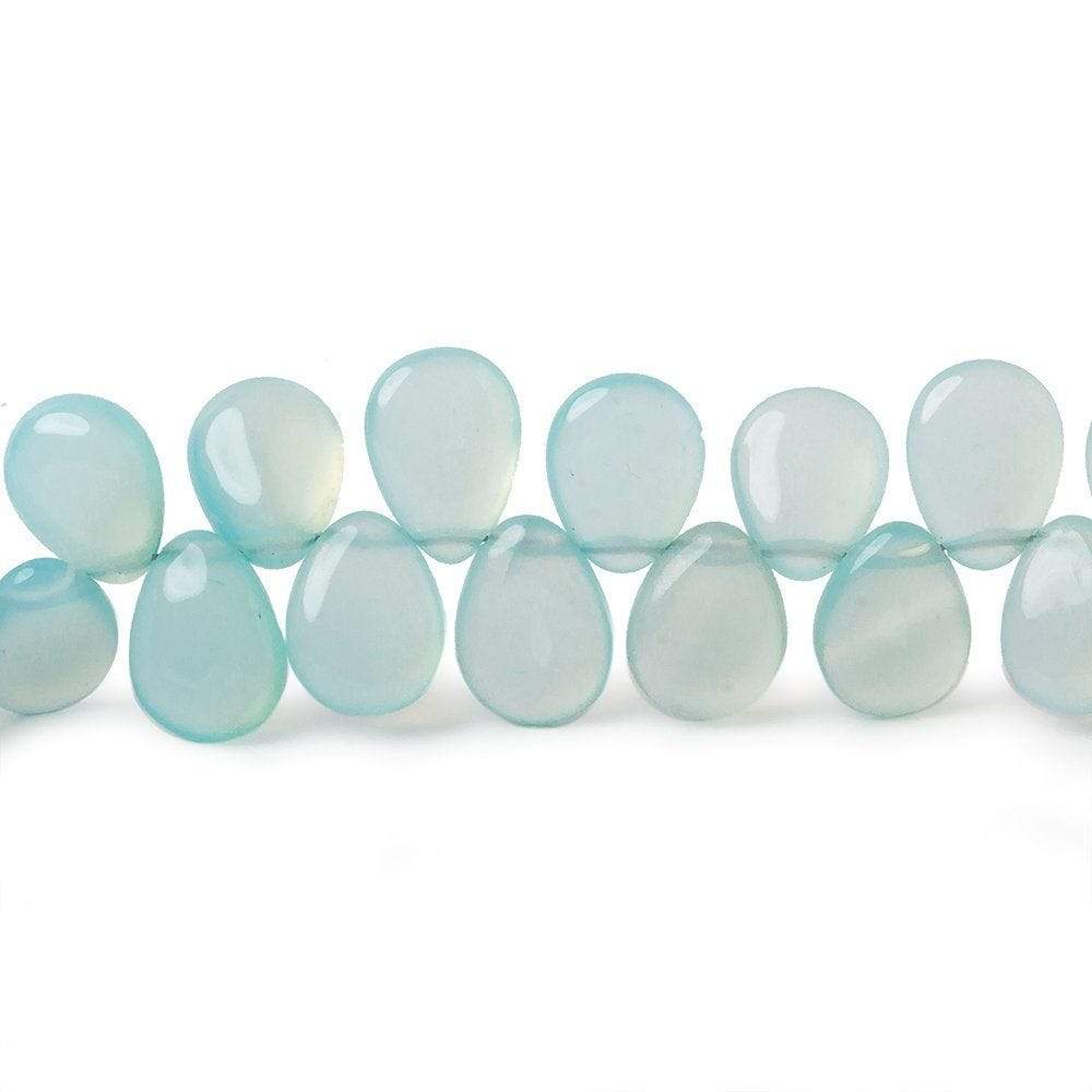 9x7mm Sky Blue Chalcedony Plain Pear Beads 8 inch 50 pieces (ONLINE ORDER ONLY)