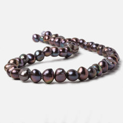 9x8-10x9mm Dark Peacock Baroque 2.5mm large hole Pearls 15 in. 48 pcs (ONLINE ORDER ONLY)