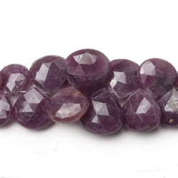 9x8-14.5x14mm Ruby Heart Briolette Beads 7.5 inch 44 pieces (ONLINE ORDER ONLY)