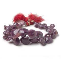9x8-14.5x14mm Ruby Heart Briolette Beads 7.5 inch 44 pieces (ONLINE ORDER ONLY)