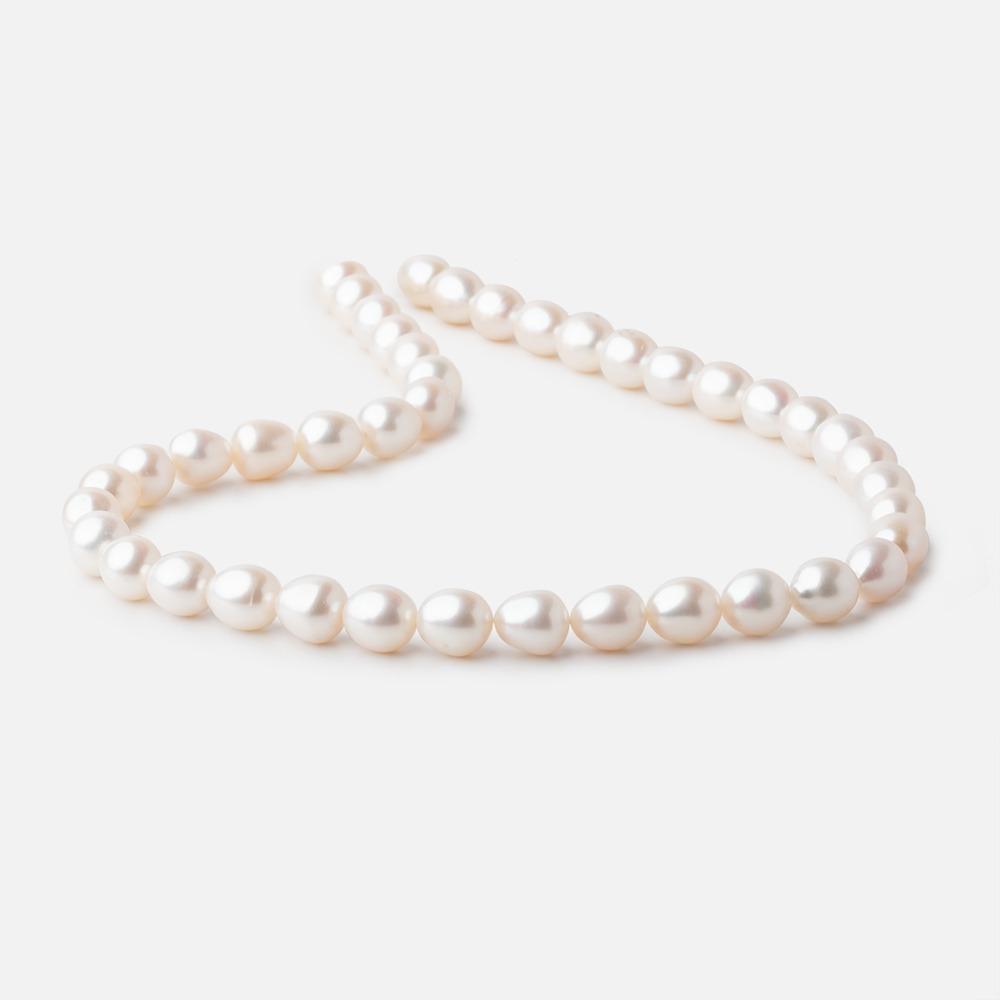 9x8mm Off White Oval Straight Drilled Freshwater Pearls 16 inch 42 pieces (ONLINE ORDER ONLY)