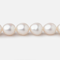 9x8mm Off White Oval Straight Drilled Freshwater Pearls 16 inch 42 pieces (ONLINE ORDER ONLY)