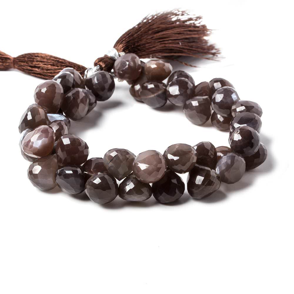 9-10mm Chocolate Moonstone Faceted Candy Kiss beads 8 inch 44 pcs (ONLINE ORDER ONLY)