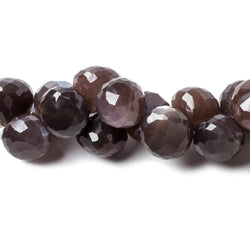 9-10mm Chocolate Moonstone Faceted Candy Kiss beads 8 inch 44 pcs (ONLINE ORDER ONLY)