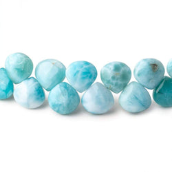 10mm Larimar Plain Heart Beads 7.5 inch 35 pieces (ONLINE ORDER ONLY)