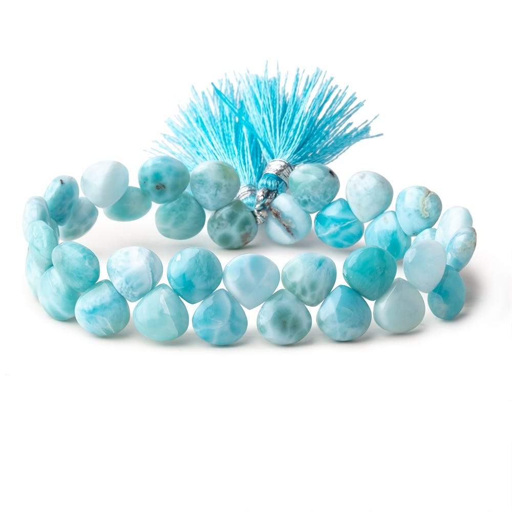 10mm Larimar Plain Heart Beads 7.5 inch 35 pieces (ONLINE ORDER ONLY)
