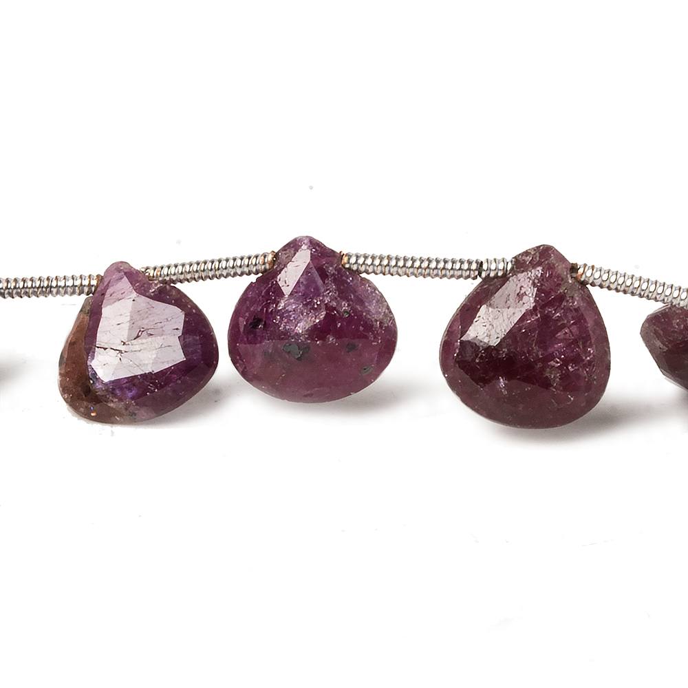 9x9mm Ruby Faceted Heart Beads 8 inch 17 pieces (ONLINE ORDER ONLY)