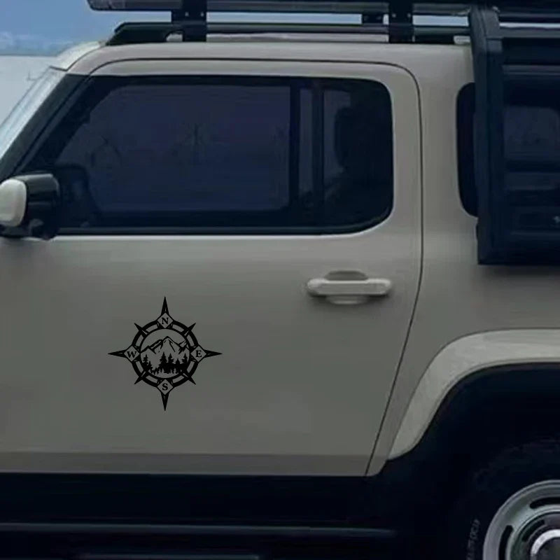 Camping Compass stickers,mountains and woods,Car Stickers, Vinyl Decals - For Cars, Trucks, Walls, Laptops, Windows, Motorcycles (ONLINE ORDER ONLY)
