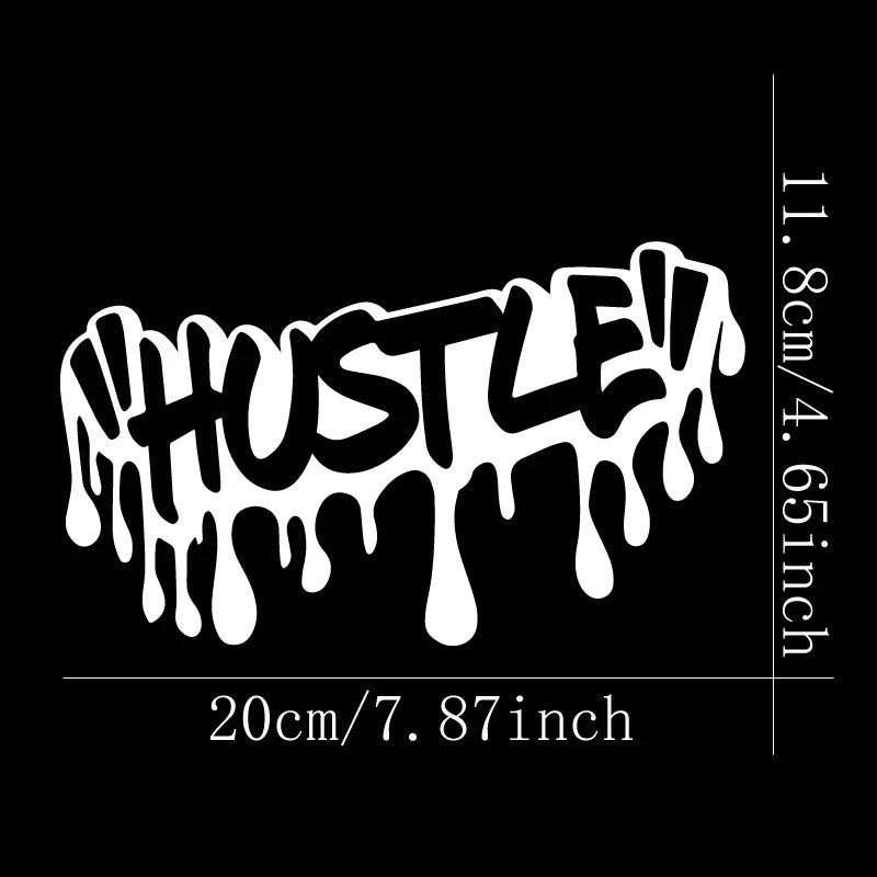 HUSTLE Sticker,Car Stickers, Vinyl Decals - For Cars, Trucks, Walls, Laptops, Windows, Motorcycles, Bumpers Or Crafts (Online Order Only)