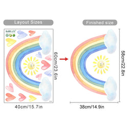 Cartoon Rainbow Sun Clouds Heart Stars Nursery Wall Decal (ONLINE ORDER ONLY)