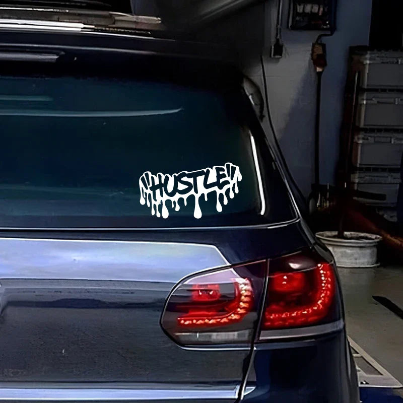 HUSTLE Sticker,Car Stickers, Vinyl Decals - For Cars, Trucks, Walls, Laptops, Windows, Motorcycles, Bumpers Or Crafts (Online Order Only)