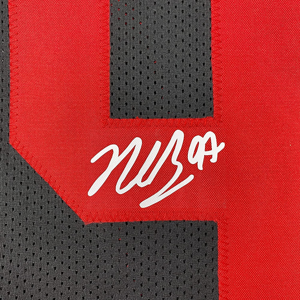 Framed Facsimile Autographed Nick Bosa 35x39 San Francisco Black Reprint Laser Auto Football Jersey (ONLINE ORDER ONLY)