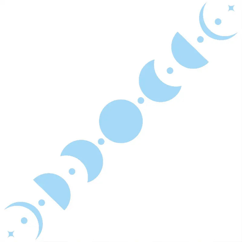 50CM Car Sticker Moon Phase Line Row Stars Rear Glass Mystery Witch Stickers Windshield Banner Decoration Vinyl Decals (ONLINE ORDER ONLY)