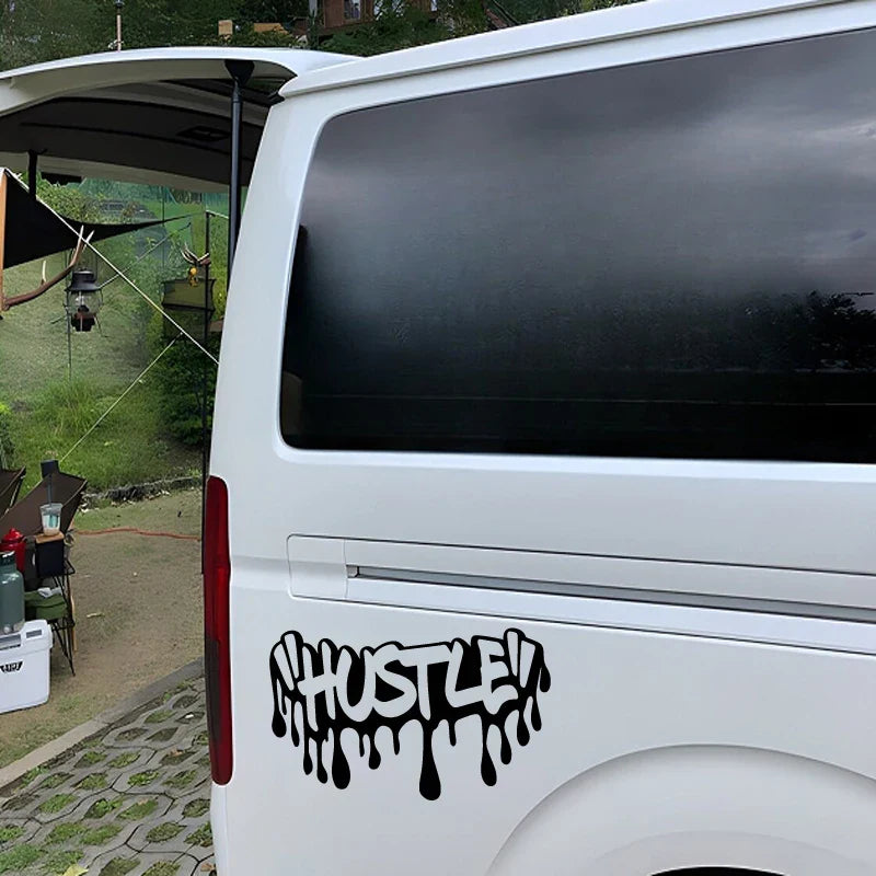 HUSTLE Sticker,Car Stickers, Vinyl Decals - For Cars, Trucks, Walls, Laptops, Windows, Motorcycles, Bumpers Or Crafts (Online Order Only)