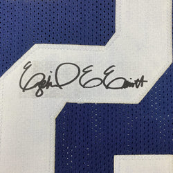 Framed Facsimile Autographed Ezekiel Elliott 35x39 Dallas Thanksgiving Day Reprint Laser Auto Football Jersey Size Men's XL (ONLINE ORDER ONLY)