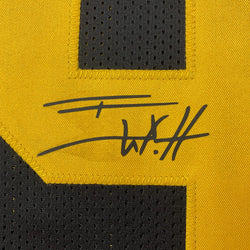 Framed Facsimile Autographed T.J. TJ Watt 35x39 Pittsburgh Color Rush Reprint Laser Auto Football Jersey Size Men's XL (ONLINE ORDER ONLY)