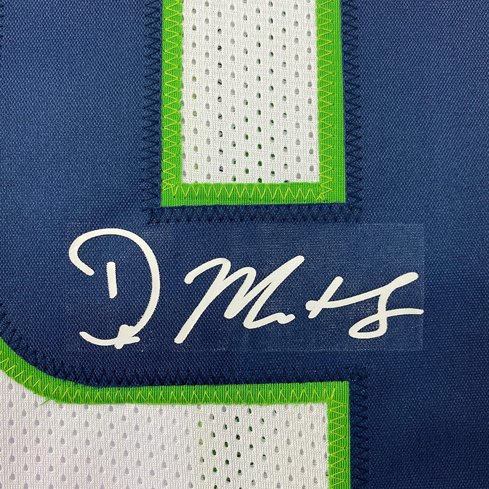 Framed Facsimile Autographed D.K. DK Metcalf 35x39 Seattle White Reprint Laser Auto Football Jersey Size Men's XL (ONLINE ORDER ONLY)