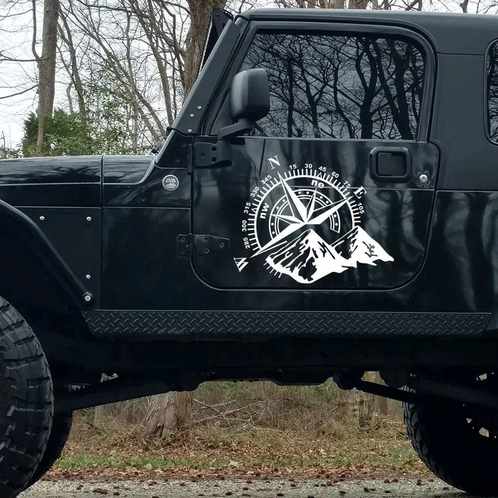 Compass Mountain Car Sticker Sports Jungle Adventure Spirit Personality Body Styling Vinyl Decals All Vehicles Suitable For (ONLINE ORDER ONLY)