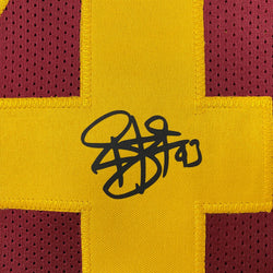 Framed Facsimile Autographed Troy Polamalu 35x39 USC Maroon Reprint Laser Auto College Football Jersey (ONLINE ORDER ONLY)