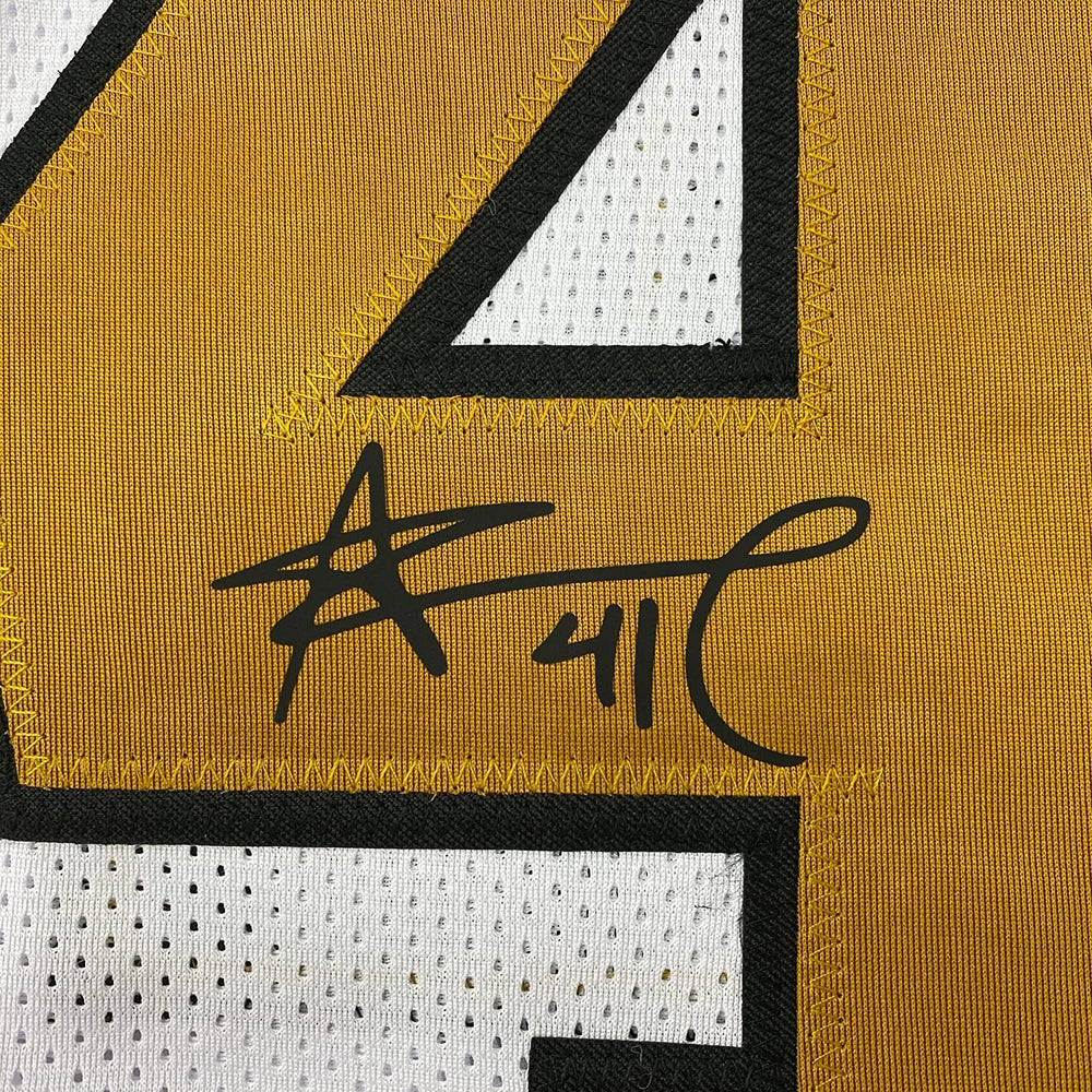Framed Facsimile Autographed Alvin Kamara 35x39 New Orleans Color Rush Reprint Laser Auto Football Jersey (ONLINE ORDER ONLY)