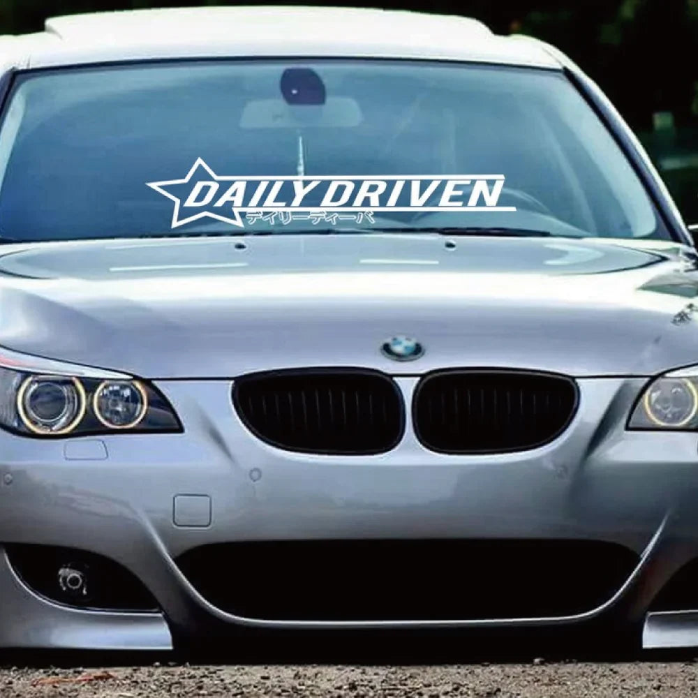 Daily Driver Car Sticker Personalized Creative Letters The Windshield Flag Graphics Low Profile JDM Decoration Vinyl Decals (ONLINE ORDER ONLY)