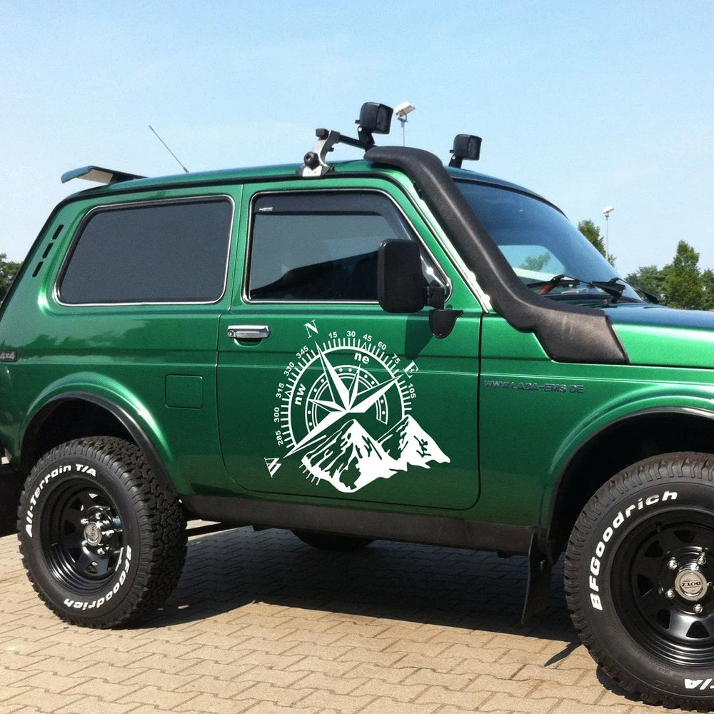 Compass Mountain Car Sticker Sports Jungle Adventure Spirit Personality Body Styling Vinyl Decals All Vehicles Suitable For (ONLINE ORDER ONLY)
