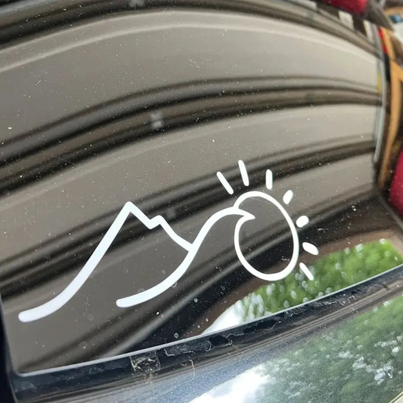 Mount And Sun Car Stickers Sunrise Decorative Style Vinyl Decals For Audi A3 8P, Tesla Model 3, BMW E46, Kia (ONLINE ORDER ONLY)