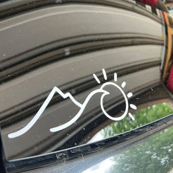 Mount And Sun Car Stickers Sunrise Decorative Style Vinyl Decals For Audi A3 8P, Tesla Model 3, BMW E46, Kia (ONLINE ORDER ONLY)