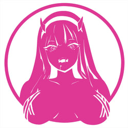 Zero Two ECCHI | Darling In The | FRANXX Car Sticker Sexy The Devil Anime Beautiful Girl Stickers Auto Parts Window Vinyl Decals (ONLINE ORDER ONLY)