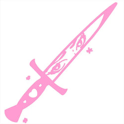Kawaii Anime Eyes Knife Car Sticker Decoration Auto Parts Window Laptop Stickers Cartoon Senpai Dagger Waterproof Vinyl Decals (ONLINE ORDER ONLY)